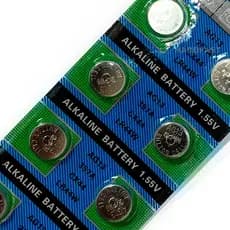 Cartela Pilha Bateria Ag13 Lr44 Cx44 Lr44w 1.55v 10 Peças Botão Relogio Alcalina