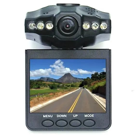 Câmera DVR Veicular HD: Filmadora Automotiva p/ Carro c/  LCD