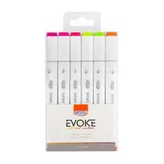 Estojo C/6 Marcador Evoke Dual Tons Neon - Brw- caneta para pintar desenhos