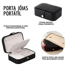 Porta Joias Portátil Viagem Estojo Maleta Couro Premium Top