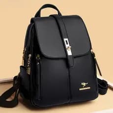 mochila De Costas Couro Social Feminina Elegante Reforçada Top canguru