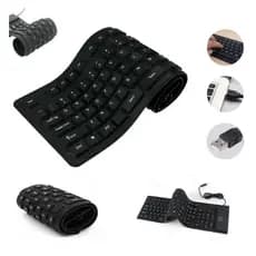 Teclado Com Fio Dobrável Emborrachado Usb Notebook Pc
