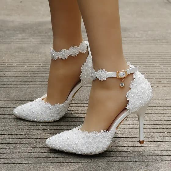 Sandália Salto Alto Sapato Branco Numero 39