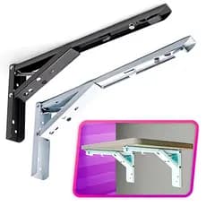 Kit 2 Mão Francesa Dobrável Suporte Reforçado Branca Preta Cantoneira 20cm 25cm 30cm 35cm