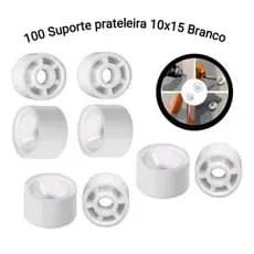 Kit 500 Suporte  Roldana  Prateleira Tubinho 10x15 Branco para Móveis.