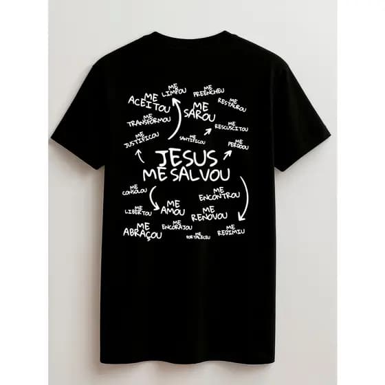 Camiseta Gospel Juvenil e Infantil 2 ao 16 anos Jesus me salvou Menino Menina