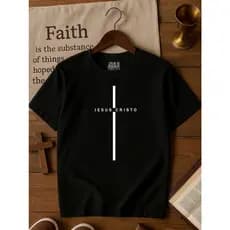 Camisa Jesus Cristo Cruz 100% Algodão Gospel Juvenil e Infantil Menino Menina 2 ao 16 anos