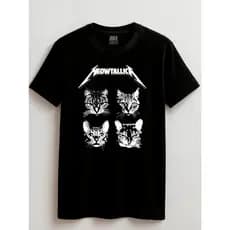 Camiseta Streetwear Juvenil e Infantil 2 ao 16 anos Gatos Meowtallica Urban