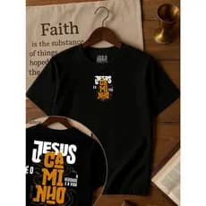 Camiseta Juvenil e Infantil Unissex Jesus, a verdade e a vida 100% Algodão Gospel