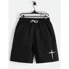 Calção Infantil Masculino – Cor Preta com Estampa Eu vivo por ele Estampado Infantil Juvenil