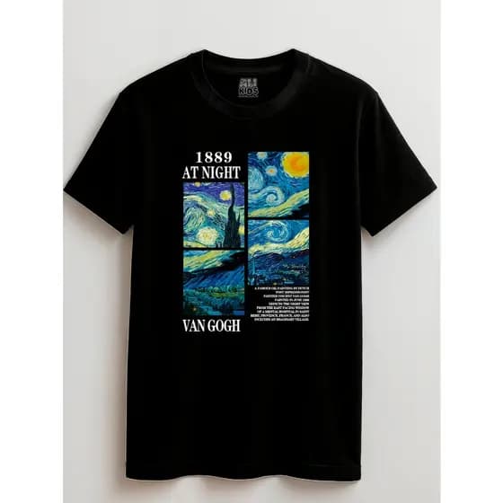 Camiseta Urban Juvenil e Infantil 2 ao 16 anos Streetwear Van Gogh Pintura