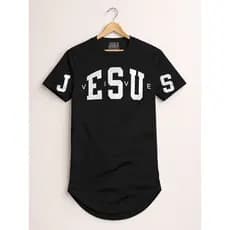 Camiseta Infantil Longline Gospel Jesus Vive 100% Algodão Premium