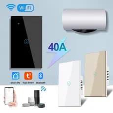 Graffiti Interruptor De Toque Inteligente 40A Aquecedor De Água De Alta Potência WiFi Padrão Europeu Controle De Voz