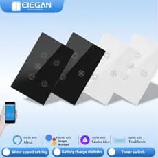 ELEGAN Graffiti Smart Home WiFi Ventilador Interruptor De Toque Inteligente App Ajuste De Velocidade Cronometrado Padrão