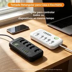 Tomada Padrão USB Brasil Com Cabo De Extensão , Multislot