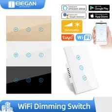 Interruptor dimmer Inteligente Wi-Fi Padrão Americano Aleax Controle De Voz Do Telefone Móvel graffiti De Toque