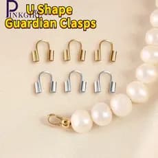 4,5x4mm Em Forma De U Protetores De Arame Contas Crimpadas Guardian Colar De Bijuteria Jóias 100Pcs Fechos De Liga Conectores De Rosca Pulseira Ganchos Para Acessórios