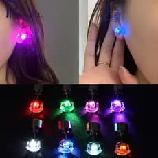 1 PC Jóias Delicadas Senhoras Meninas Elegante LED Colorido Luminoso Homens Piscando Diamantes Festa De Dança Decoração Casamento Mulheres Brincos De Coudelaria