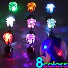 2 Unidades De Brincos Luminosos Coloridos De LED-Para Festa Rave , Decoração De Bar-De Zircônia Iluminados-Acessórios De