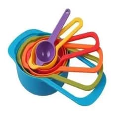 Kit Medidor De Cozinha com 6 Peças Colheres Coloridas - Kit 6 pçs Multiuso Ideal para Receitas Culinária