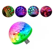 Mini Globo RGB Led Colorido Lampada USB Bola Maluca Celular Festa Dj Sound Som Musica Muda Cor com o Som Strobo