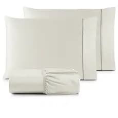 JOGO DE CAMA SOLTEIRO KING 2 PEÇAS - 600 FIOS MICROPERCAL AVELUDADO PARA COLCHÃO DE 2,03 X 0,96 X 0,30