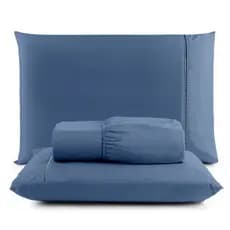 LENÇOL COM ELÁSTICO + FRONHA 400 FIOS CAMA SOLTEIRO  - VIÚVA - CASAL - QUEEN - KING - SUPER KING