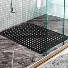 Tapete de Borracha Para Box de Banheiro 42x30CM Preto