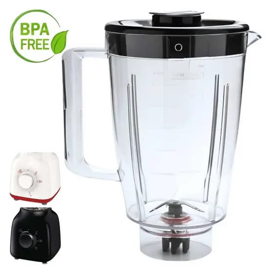 Copo de liquidificador Compatível com Modelo Daily Ri2103 Ri2102 Cristal com Tampa Preta