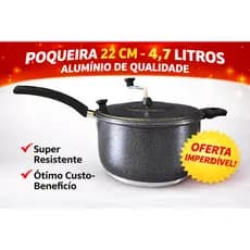 Pipoqueira Craqueada Ou Vermelha 22 Cm  4,7 Litros Alumínio de Qualidade.