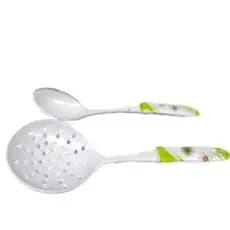 Escumadeira e colher GRANDE em melamina decorada