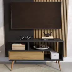 Rack Para TV Com Porta Estante home theater Aparador Com Pés Palito Retro Cores MVD Móveis