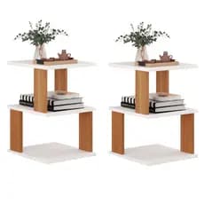 Kit 2 Mesa de Cabeceira Modelo Spin360 Várias Cores Mesinha Lateral Criado Mudo Quarto