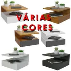 Mesa De Cabeceira Suspensa Várias Cores Mesinha Com gaveta e Prateleira Criado Mudo MVD Móveis