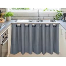 Cortina de Pia Cozinha Moderna Lisa Uma Parte Só 1,40m x 0,80cm Cortina Pequena Todas com Ilhós