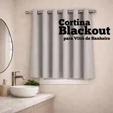 Cortina Blackout para Banheiro 50x80cm Corta Luz p/ Janela Vitro Curta C/ Ilhós Moderna