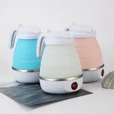 Mini Chaleira Elétrica 600ml Silicone Dobrável Portátil Água Leite Viagem Passeios Acampamento