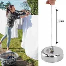Varal Retrátil de Aço Corda de Secar Roupas Varal 2.5M Lavanderia