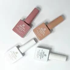 KIit 2 Esmalte em Gel Bella Rosa 15ml Led Uv Cores Branco Cristal Nude Renda Unha Manicure
