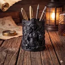 Porta Canetas e Porta Latas Pirata - Organizador de Mesa Decorativo Setup Geek/Gamer