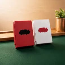 Porta Baralho Cartas Poker Truco Canastra 3D | Kit Par Branco + Vermelho