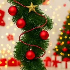 Kit 3/5 Festão Árvore de Natal Verde Decoração Ambientes Enfeite Grosso Flexível 2 Metros Luxo
