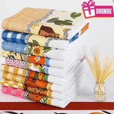 Pano de Prato Copa Cozinha Louça Branco Estapados Algodão Grande Grosso Atacado Premium + Avental