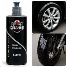 Pretinho Revitalizador Selante Limpa Pneu Automotivo Carro Moto Brilho Não Gruda Poeira