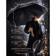 Guarda Chuva Sombrinha Sol Automático Reforçado Grande Resistente Vento Uv Clássico Premium