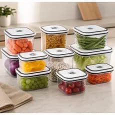 Kit 10 Potes Herméticos Electrolux Transparentes com Tampa Vedação Anti Odor para Alimentos e Mantimentos