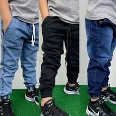 Kit 3 Calças Jogger Bebê Infantil Juvenil - Calça de criança jeans apertada da moda 2 ao 16