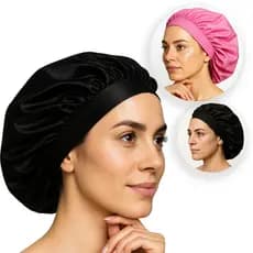 Touca Cetim Profissional Faixa Larga | Evita Quebra e Frizz Cachos Lisos Preserva Hidratação Cabelos