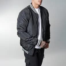 Jaqueta College Masculina Bomber Lisa Ziper Estilo Americana Forro interno Poliéster Impermeavel Diversas Cores