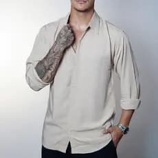 Camisa de Linho Manga Longa Viscolinho Old Money Elegante Praia Verão Casual Muitas Cores